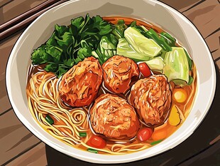 美味肉丸面 视觉与味觉盛宴