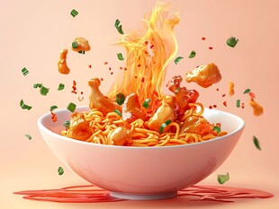 热辣鲜香泡面大爆发