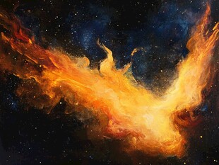 宇宙中的火焰凤凰