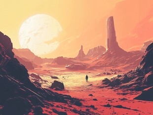 红色星球上的孤独旅人