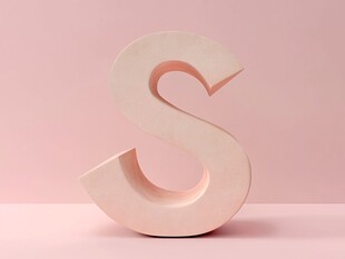 粉色立体字母S