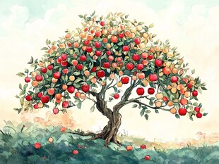 硕果累累的苹果树