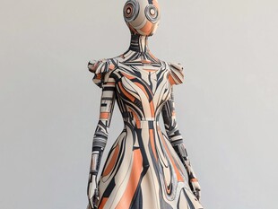 时尚机械风的女性机器人