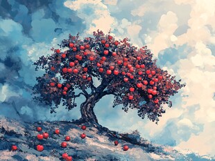 硕果累累的苹果树