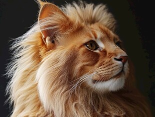 狮面长毛猫的优雅侧颜