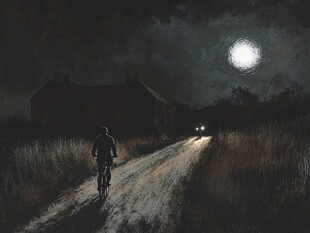 月夜骑行者的孤独之旅