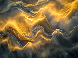 梦幻金色云海抽象景观