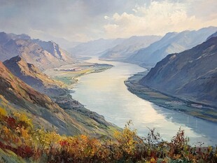 壮丽山河间的宁静河流