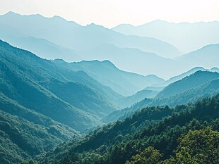 青山叠翠的壮阔山景