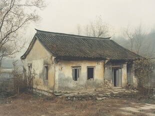 破旧老屋的孤寂时光