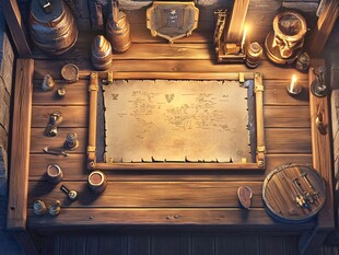 神秘古地图的奇幻探险角落