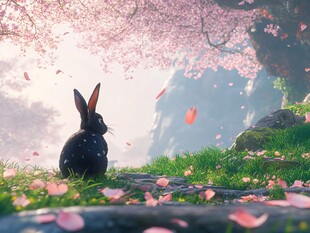 黑兔赏樱景