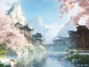 古风山水间的中式雅致景致