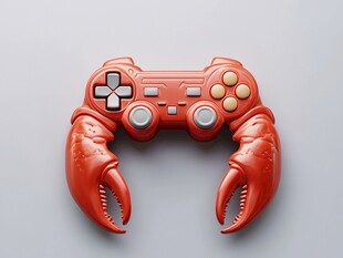 螃蟹造型的趣味游戏手柄