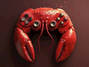 龙虾造型的创意游戏手柄