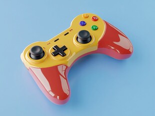 多彩游戏手柄 简约3D模型