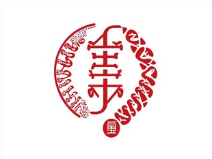 中式福寿圆形艺术字体设计