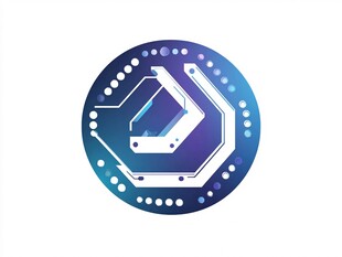 科技感圆形箭头标志设计