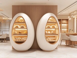 创意蛋形陈列柜展示空间