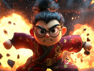 愤怒小英雄施展功夫