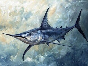 深海剑鱼遨游梦幻海洋