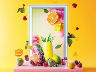 缤纷鲜果装点的梦幻画面