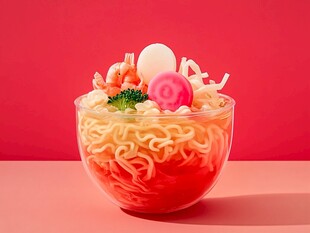美味泡面碗装丰富食材