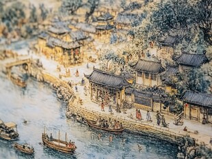 古风水乡热闹市井景象