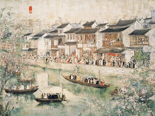 江南水乡热闹市井图景