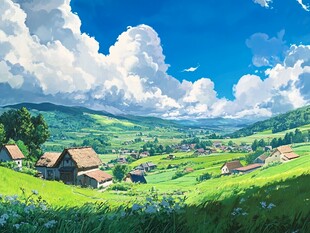 田园风光梦幻乡村美景