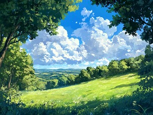 夏日绿野风光
