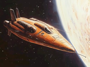 星际飞船在宇宙中航行