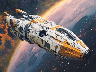 星际飞船在宇宙中航行