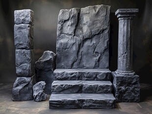 复古岩石风格建筑道具