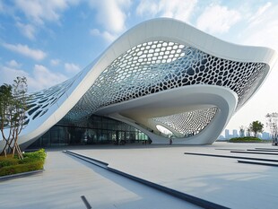 未来感异形现代建筑外观