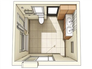 现代简约风格卫生间俯视图