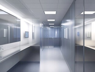 现代洁净的走廊办公空间