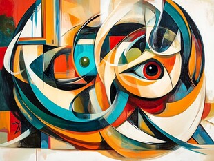 抽象艺术之奇幻眼睛图案