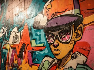 街头涂鸦风的酷炫人物形象