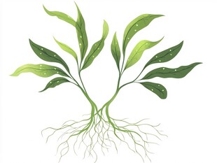 双株绿植展现蓬勃生机