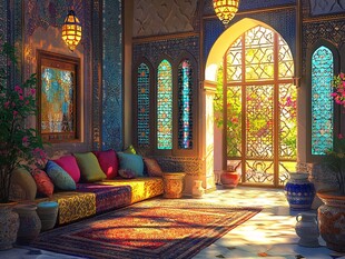 阿拉伯风情的华丽室内空间