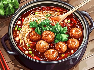 美味肉丸面 诱人好滋味