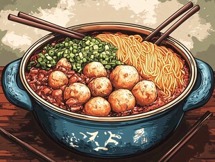 美味肉丸面 视觉与味觉盛宴