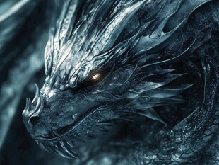 神秘银龙的威严瞬间