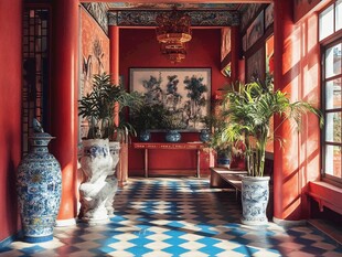 中式古典风格的雅致门厅