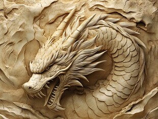 浮雕龙头 中式传统艺术魅力