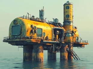 海上科技风黄色建筑设施