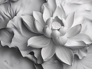 立体荷花浮雕艺术作品