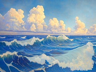 海上云涌 波涛翻涌