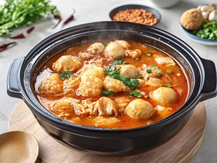 鲜香肉丸豆腐煲